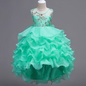 Elegant Mint Green Ruffled Dress